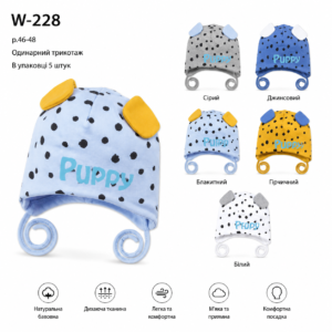 Купити оптом трикотажні шапки на хлопчика, Р.46-48, ALA BABY W228 (ПОЛЬЩА)