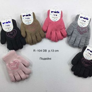 Перчатки утеплені на дівчинку, Р.13 см. (2-3 роки), R104db (Польща)