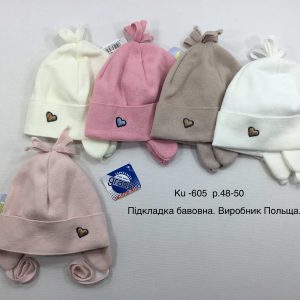 Купити оптом демісезонні шапки на дівчинку, Р.48-50, GRANS KU605 (ПОЛЬЩА)