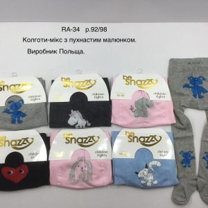 Купити оптом колготки мікс з пухнастим малюнком, Р.92-98, BE SNAZZY RA-34 (ПОЛЬЩА)
