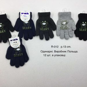 Купити оптом перчатки одинарні на хлопчика, Р.13 см. (2-3 роки), R012 (Польща)