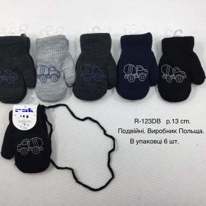 Купити оптом утеплені рукавиці на хлопчиків, Р.13 см. (2-3 роки), R123db (Польща)