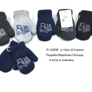 Купити оптом утеплені рукавиці на хлопчиків, Р.13 см. (2-3 роки), R123db (Польща)