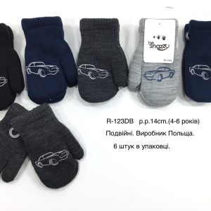 Купити оптом утеплені рукавиці на хлопчиків, Р.14 см. (4-6 років), R123db (Польща)