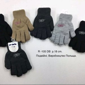 Купити оптом утеплені перчатки на дівчинку, Р.18 см. (14-15 років), R105db (Польща)