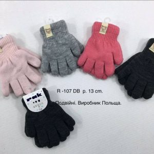 Перчатки утеплені на дівчинку, Р. 13 см. (2-3 роки), R107db (Польща)