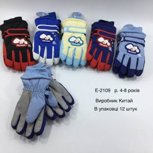 Купити оптом утеплені балоневі перчатки на хлопчиків, Р.14 см. (4-8 років), E2109 (Китай)