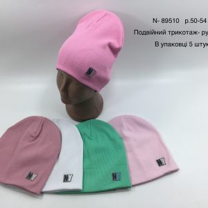 Купити оптом подвійну трикотажну шапку на дівчинку, Р.50-52, Viva 89510 (Україна)