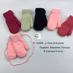 Рукавиці утеплені на дівчинку, Р.15 см. (7-8 років), R054db (Польща)