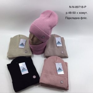 Купити оптом зимовий теплий комплект з флісовою підкладкою шапка та хомут для дівчаток, Р.48-50, Мої Шапки 89718 (УКРАЇНА)