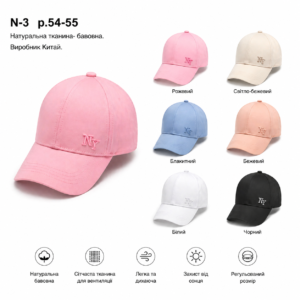 Купити оптом бейсболку на дівчинку, Р.54-55, №3