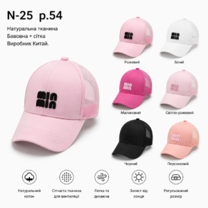 Купити оптом бейсболку на дівчинку, Р.54, №25a