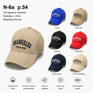 Купити оптом бейсболку з сіткою на хлопчика, Р.54, №6a
