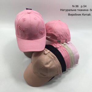 Купити оптом бейсболку на дівчинку, Р.54, №36