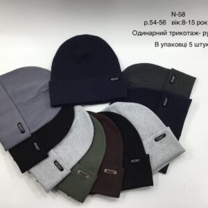 Купити оптом трикотажні (рубчик) шапки на хлопчика, Р.54-56, #58