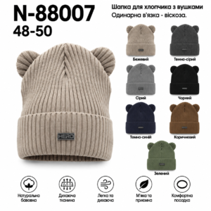 Купити оптом шапку одинарної в'язки на хлопчика, Р.48-50, Viva 88007